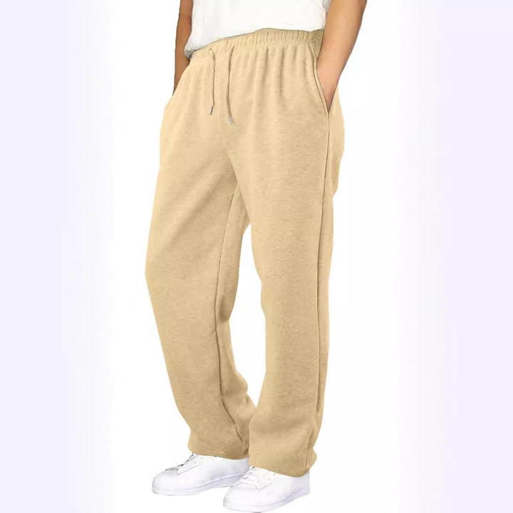 Herren nan Relaxed-Fit Sweatpants mit geradem Bein Fleece-Innenfutter und elastischem Kordelbund Drune