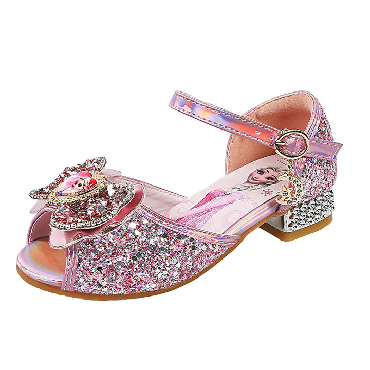 Mädchen Glitzernde Prinzessinnen Ballerinas mit dekorativem Blumenmotiv Drune