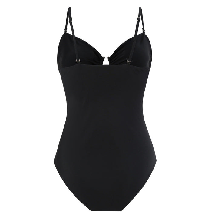 Damen Einteiler Badeanzug mit raffinierten Cut-Outs und stilvollem Wickeldetail Drune