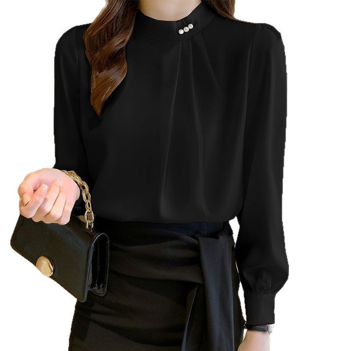 Damen elegante Bluse mit Rüschendetails und schickem Kragen Drune