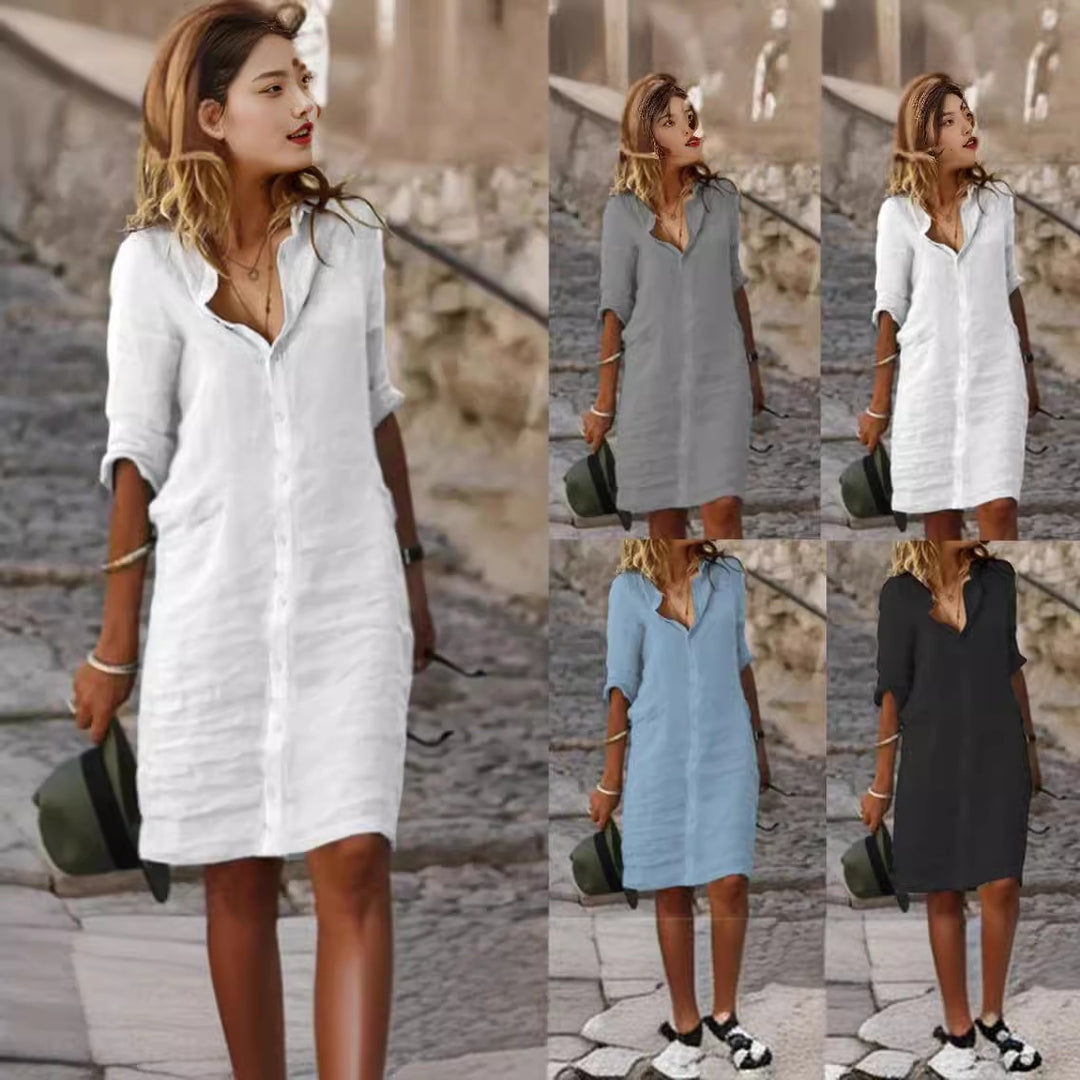 Damen lässiges Hemdkleid mit schicken Details Drune