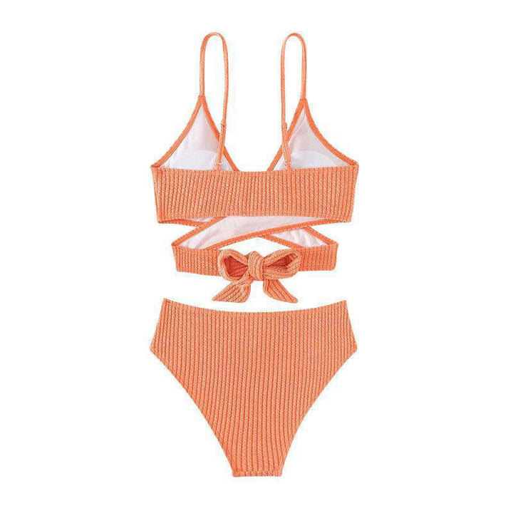 Damen Hoch tailliertes Bikini-Set mit geschmackvollem Wickel-Oberteil Drune