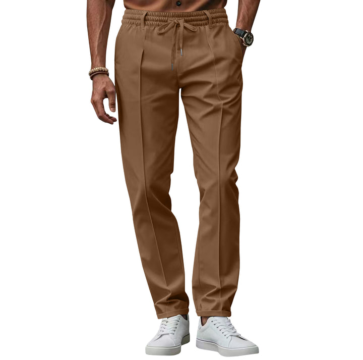 Herren nan lässige Chino-Jogginghose mit elastischem Bund und Bügelfalte Drune