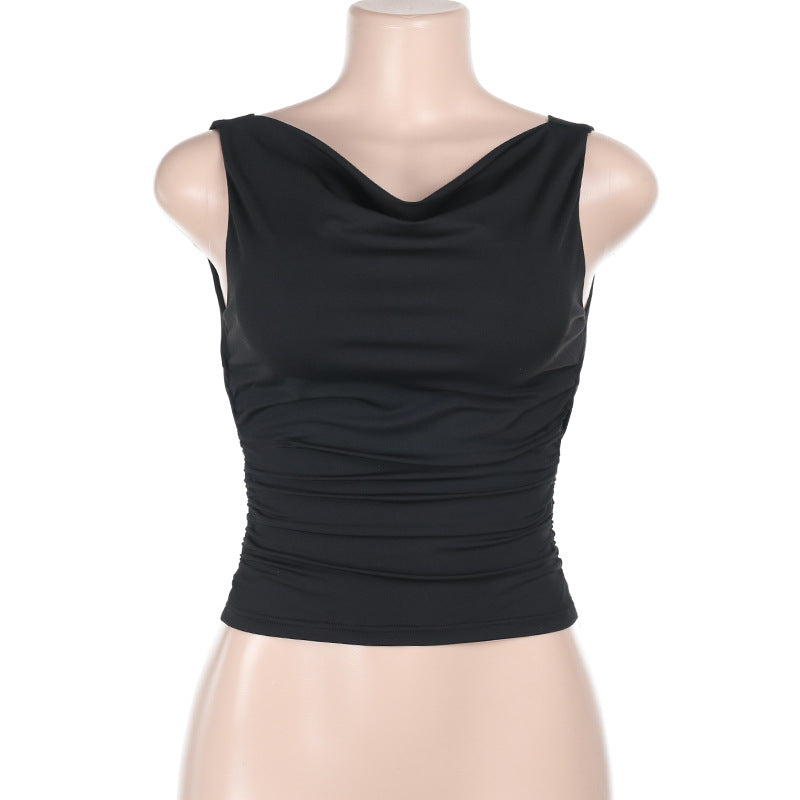 Damen figurbetontes Top mit asymmetrischem Ausschnitt und angenehmem Stretch Drune