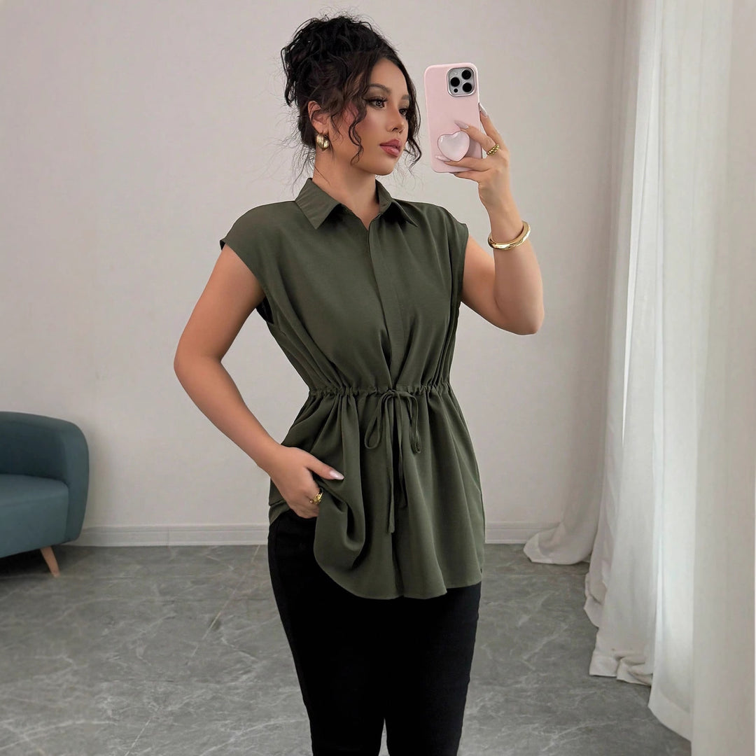 Damen lässige Bluse mit tailliertem Schnitt Drune