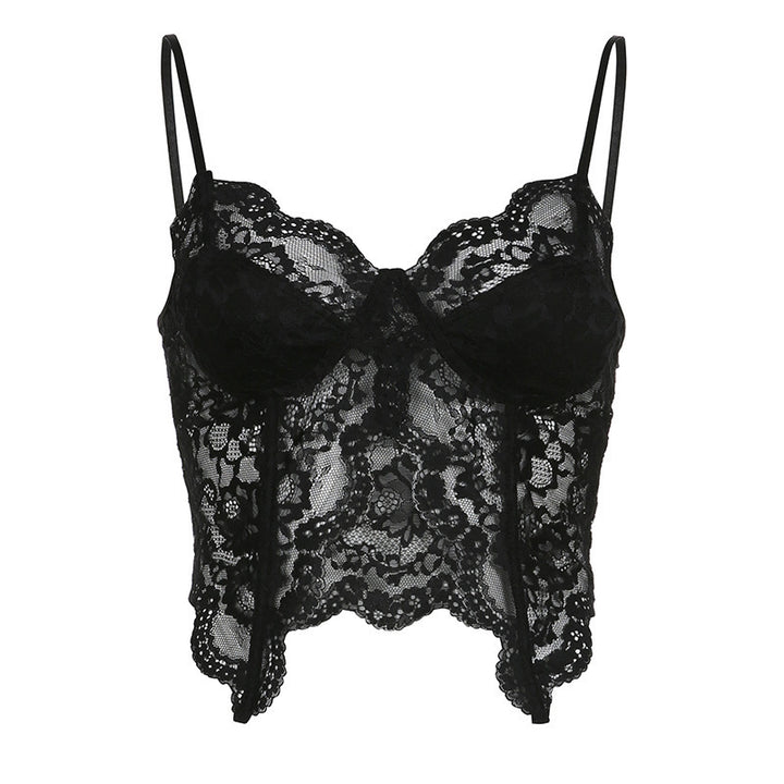 Damen Spitzen-Bustier mit floralem Design und verstellbaren Trägern Drune