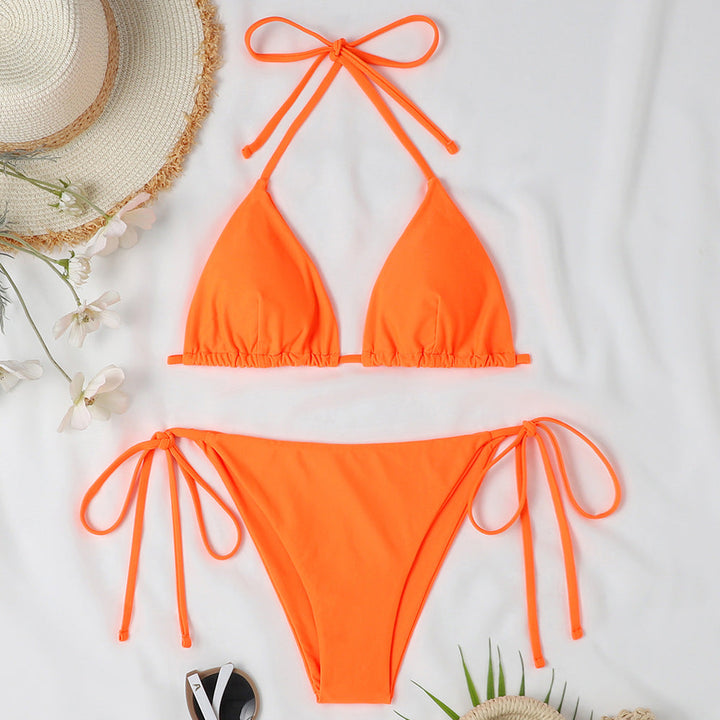 Damen Triangel-Bikini mit verstellbaren Bind Druneändern und raffinierten Details Drune