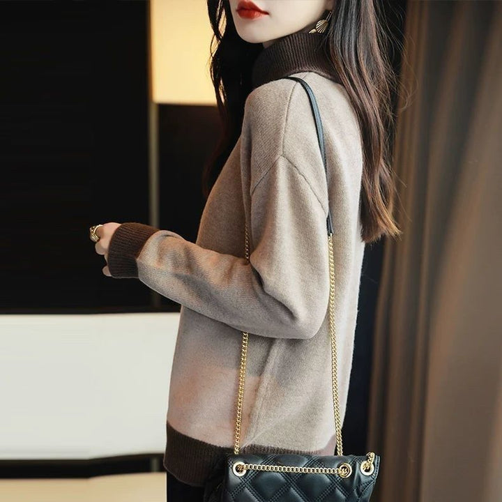 Damen Pullover mit modernem Stehkragen Drune