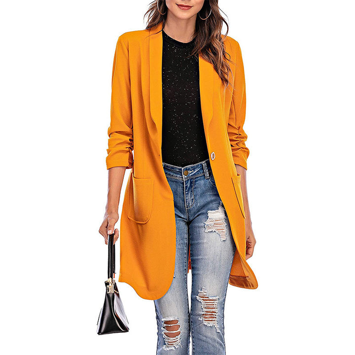Damen Langer, eleganter Blazer mit Taschen und stilvollem Schnitt Drune