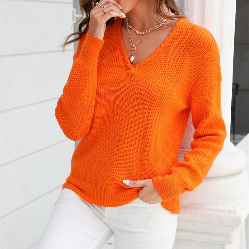 Drune | Modischer Pullover Aus Einfarbigem Strickstoff