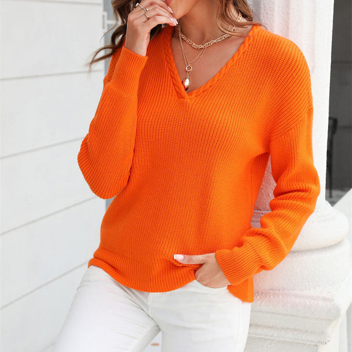 Drune | Modischer Pullover Aus Einfarbigem Strickstoff