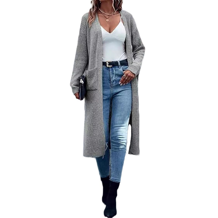 Damen Grobstrick-Cardigan mit offenen Taschen und lässigem Schnitt Drune