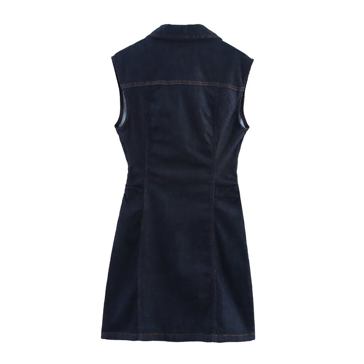 Damen Jeanskleid mit tailliertem Schnitt und praktischen Taschen Drune