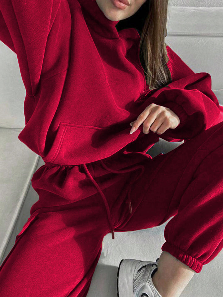 Damen nan oversized Kapuzenpullover-Set mit Cargo-Jogginghose Drune