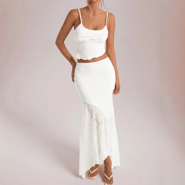 Damen Spitzen Set mit Rüschendetails Drune