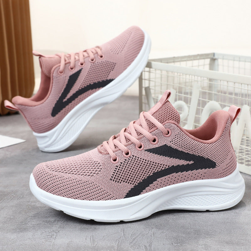 Damen nan atmungsaktive gestrickte Sneaker mit Memory-Schaum-Fußbett und stoßdämpfender EVA-Sohle Drune