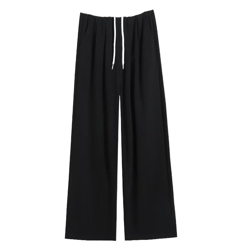Damen Bequeme und stylische Weite Hose mit elastischem Bund und Kordelzug Drune