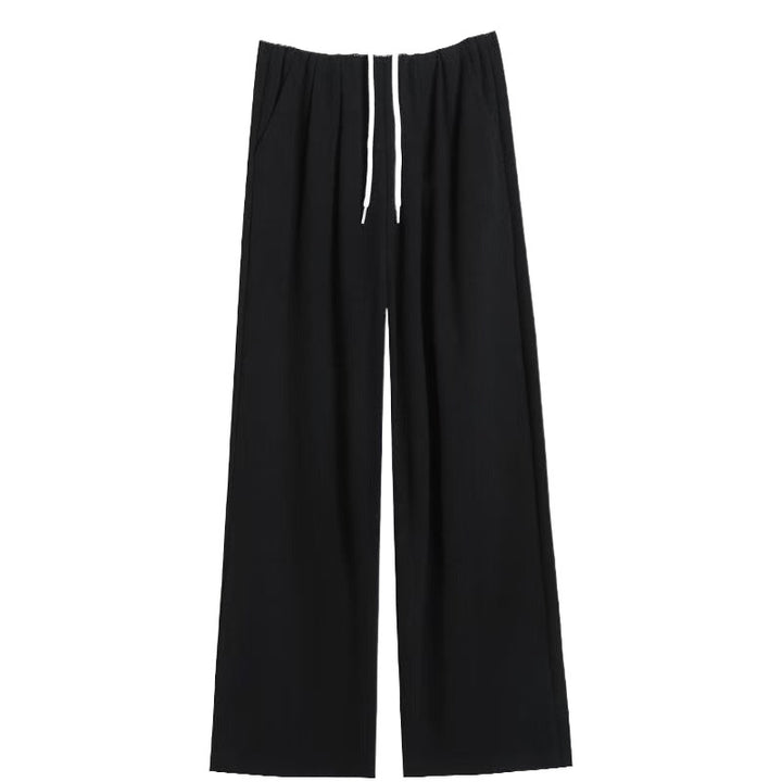 Damen Bequeme und stylische Weite Hose mit elastischem Bund und Kordelzug Drune