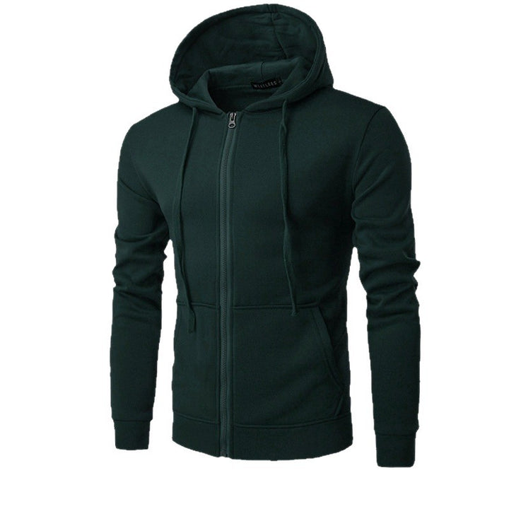 Herren nan schmal geschnittene Zip-Hoodie Jacke mit weichem Fleece-Innenfutter und Kängurutaschen Drune