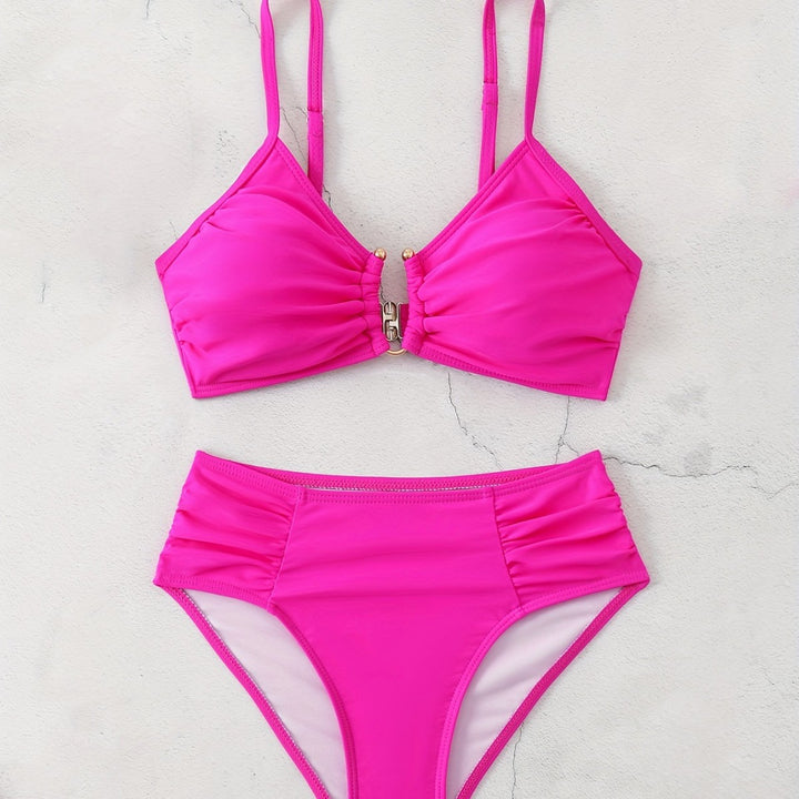 Damen Hochtailliertes Bikini-Set mit raffiniertem Rüschendesign Drune