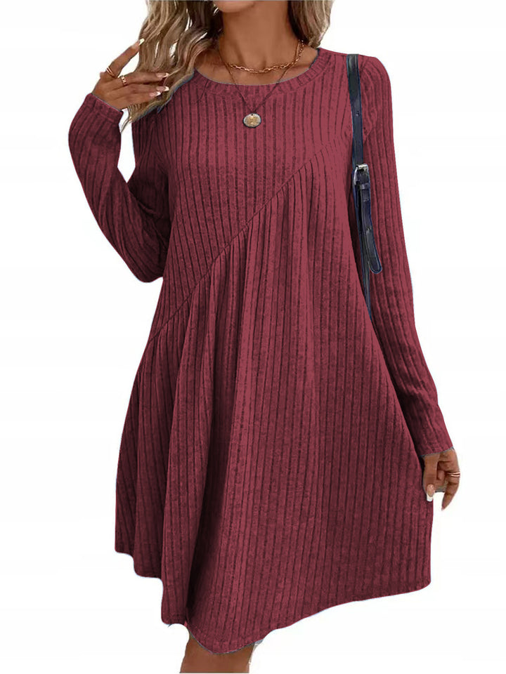 Damen lässiges Ripp-Kleid mit asymmetrischem Design Drune