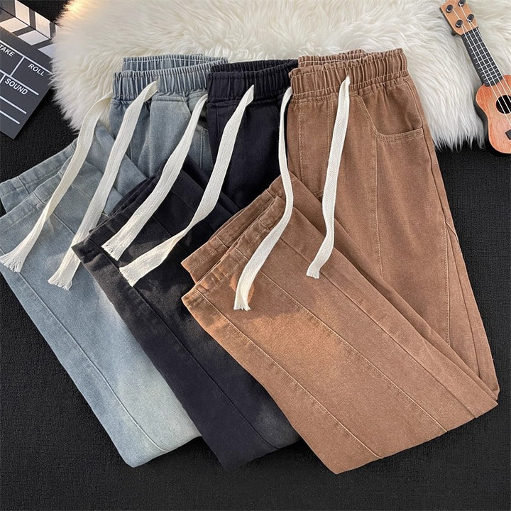 Damen lässige Freizeithose mit elastischem Bund und praktischen Taschen Drune