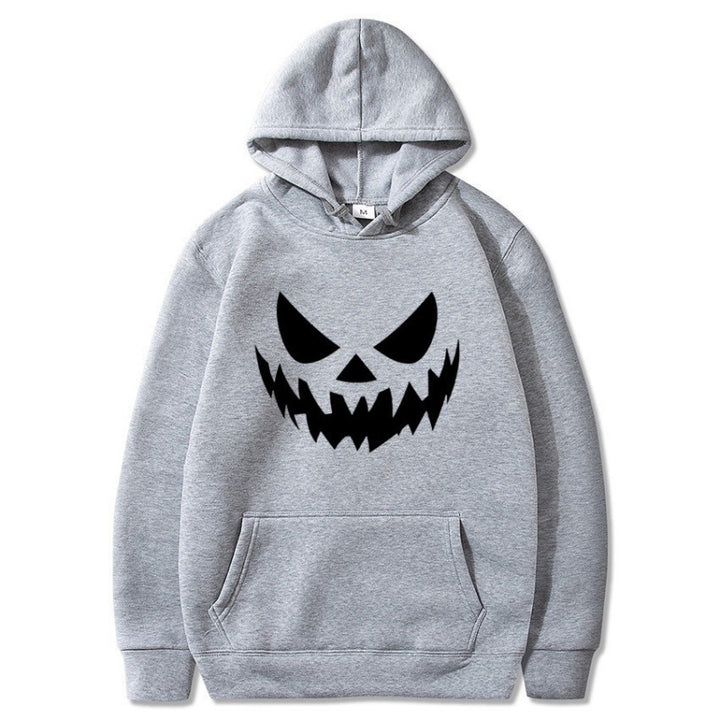 Unisex nan Kapuzenpullover mit gruseligem Kürbisgesicht-Print und Oversize Kängurutasche Drune