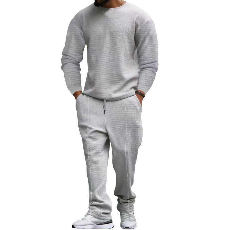Herren lässiges Sweatshirt und Jogginghose Set mit strukturiertem Stoff Drune