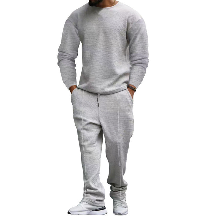 Herren lässiges Sweatshirt und Jogginghose Set mit strukturiertem Stoff Drune