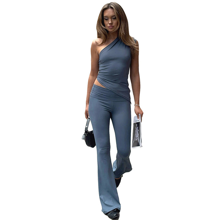 Damen asymmetrisches Jumpsuit mit dekorativer Wickeloptik und weichem, stretchy Material Drune