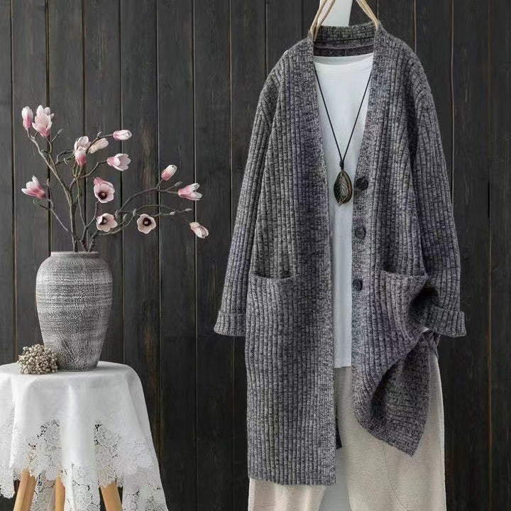 Damen kuschelige Strickjacke mit praktischen Taschen und modischem Schnitt Drune