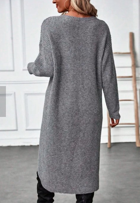 Damen Strickkleid mit asymmetrischem Schnitt und lockerem Oversized-Design Drune