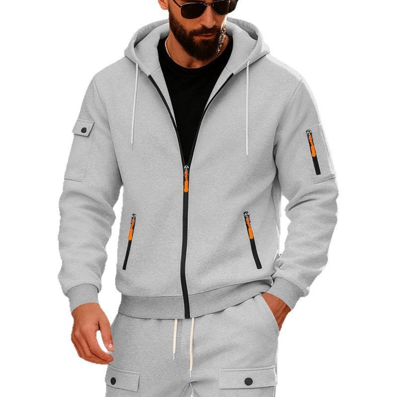 Herren nan technische Kapuzenjacke mit durchgehendem Reißverschluss, multiplen Reißverschlusstaschen und weichem Neopren-Finish Drune