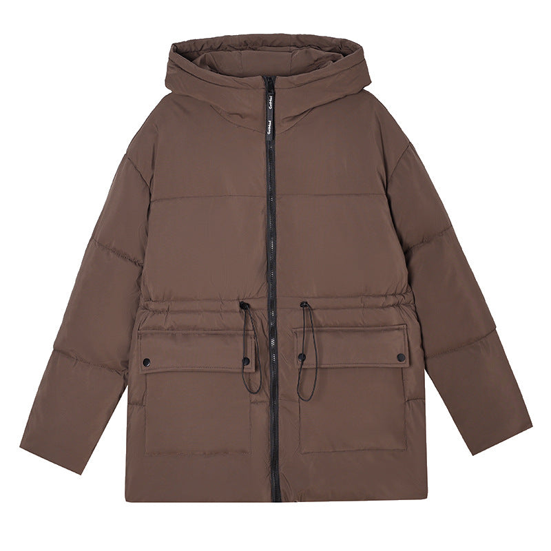 Damen isolierte Parkajacke mit verstellbarem Taillenzug und praktischen Taschen Drune