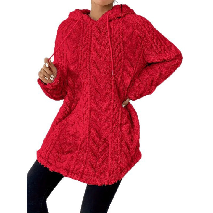 Damen Kuschelige Strickjacke mit Kapuze und seitlichen Taschen Drune