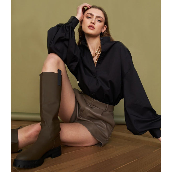 Damen Oversized Bluse mit ballonförmigen Ärmeln und komfortabler Passform Drune