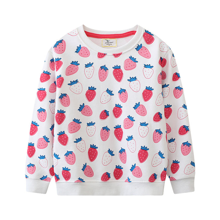 Mädchen Sweatshirt mit fröhlichem Erdbeermuster Drune