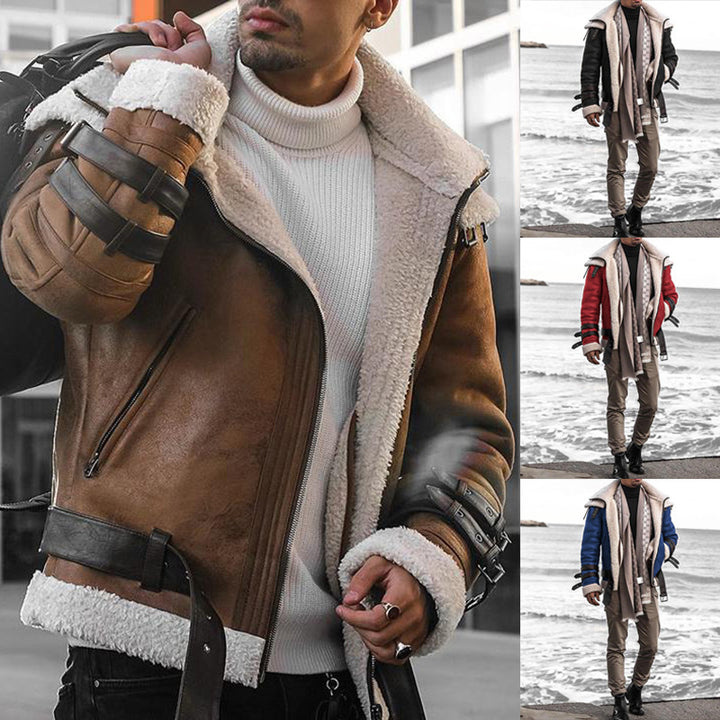 Herren Fliegerjacke mit luxuriösem Kunstfellfutter und modernen Akzenten Drune