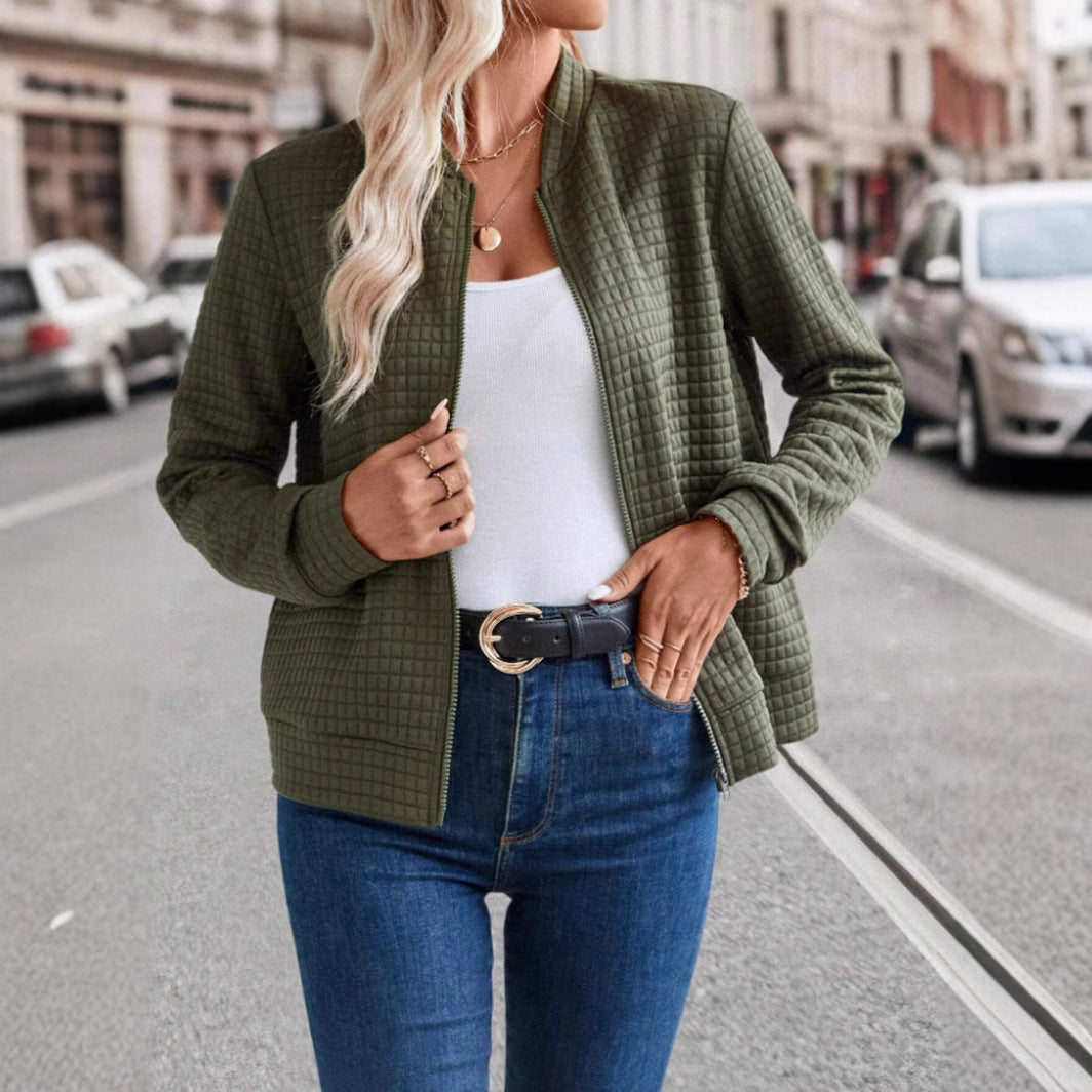 Damen leichte Steppjacke mit hohem Kragen und durchgehendem Reißverschluss Drune