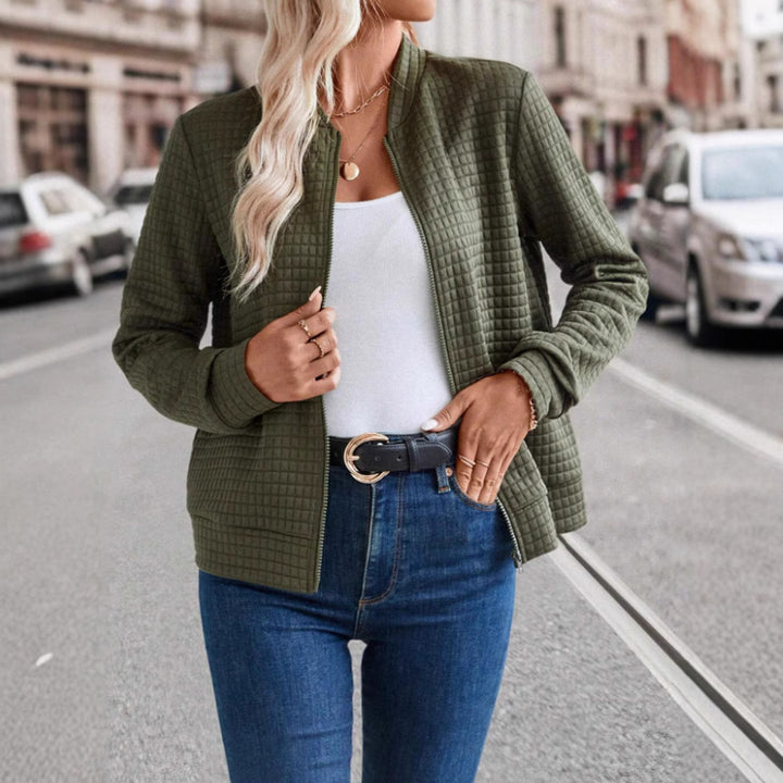 Damen leichte Steppjacke mit hohem Kragen und durchgehendem Reißverschluss Drune