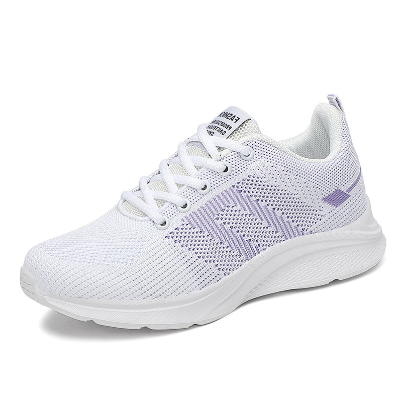 Damen nan leichter Strick-Fitnesssneaker mit nahtlosem Obermaterial, adaptiver EVA-Dämpfung und ergonomischem Fersenpolster Drune