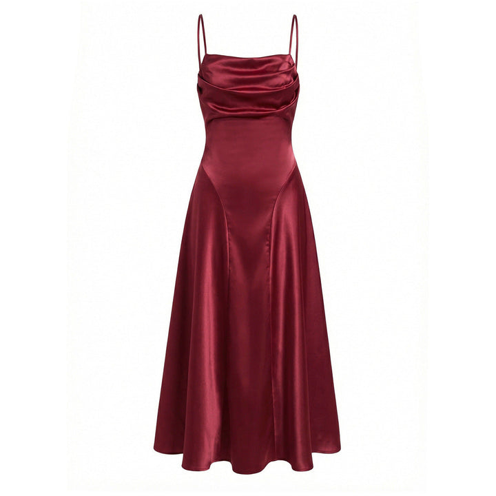 Damen Maxikleid mit eleganter Drapierung und feinem Satin-Finish Drune