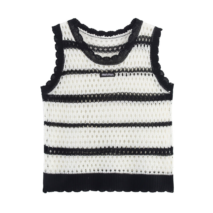 Damen luftige Strickjacke mit modernen Streifen Drune