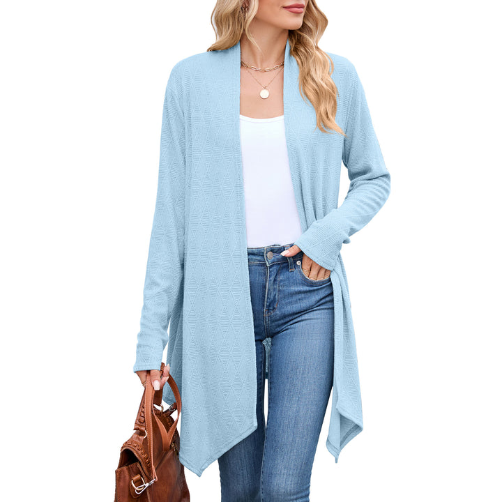 Damen Strickjacke mit asymmetrischem Schnitt und Strukturmuster Drune