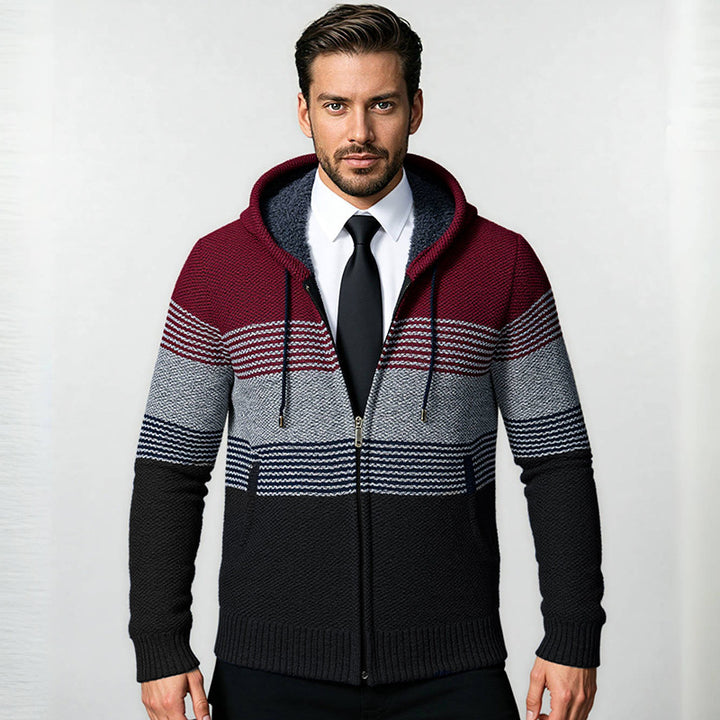 Herren Strickjacke mit Kapuze Drune