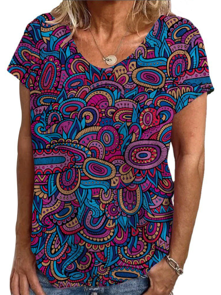Damen T-Shirt mit einzigartigem Mandala-Design Drune