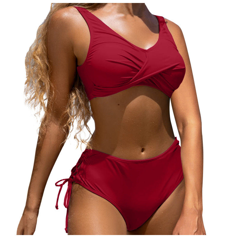 Damen Hochgeschnittener Bikini mit raffiniertem Wickeldetail Drune