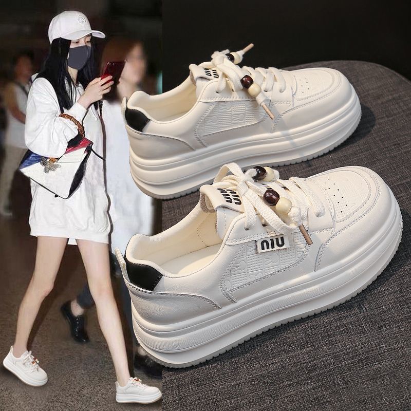Damen Modische Sneakers mit elastischen Schnürsenkeln und dämpfender Sohle Drune