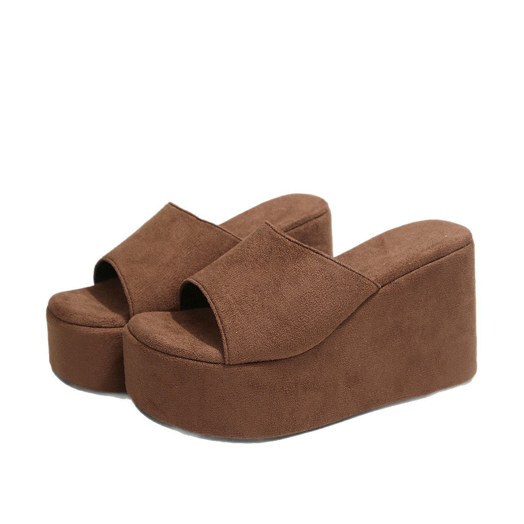 Damen Wedge-Pantoletten mit transparentem Obermaterial und komfortabler Sohle Drune