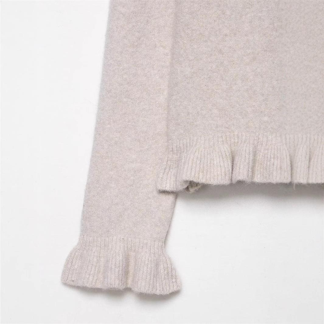 Damen Strickjacke mit Rüschendetails und Knopfleiste Drune